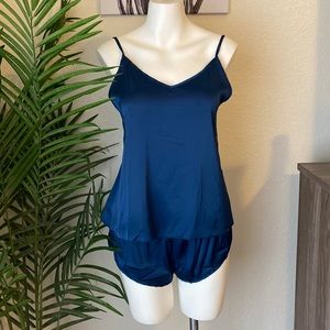 ‼️Closet Clear Out‼️ NWOT Navy Satin PJ Set